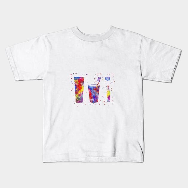 Dental care tools Kids T-Shirt by RosaliArt